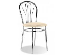 Kovová jídelní židle čalouněný sedák 